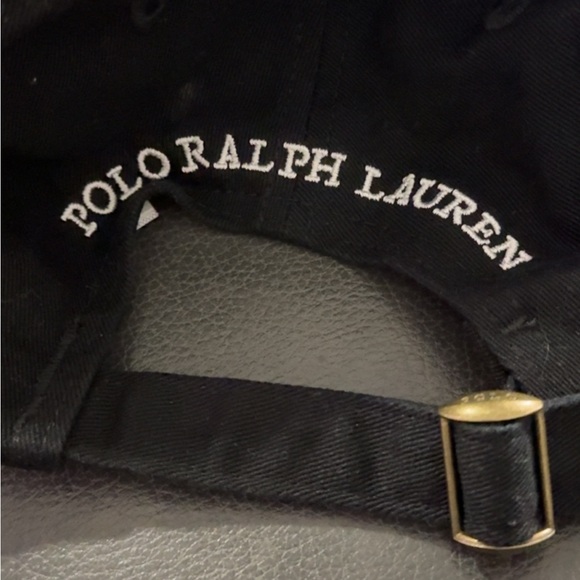 POLO RALPH LAUREN Bear P logo Black Cotton Cap Black Hat Unisex AUTHENTIC NEW - Picture 4 of 7